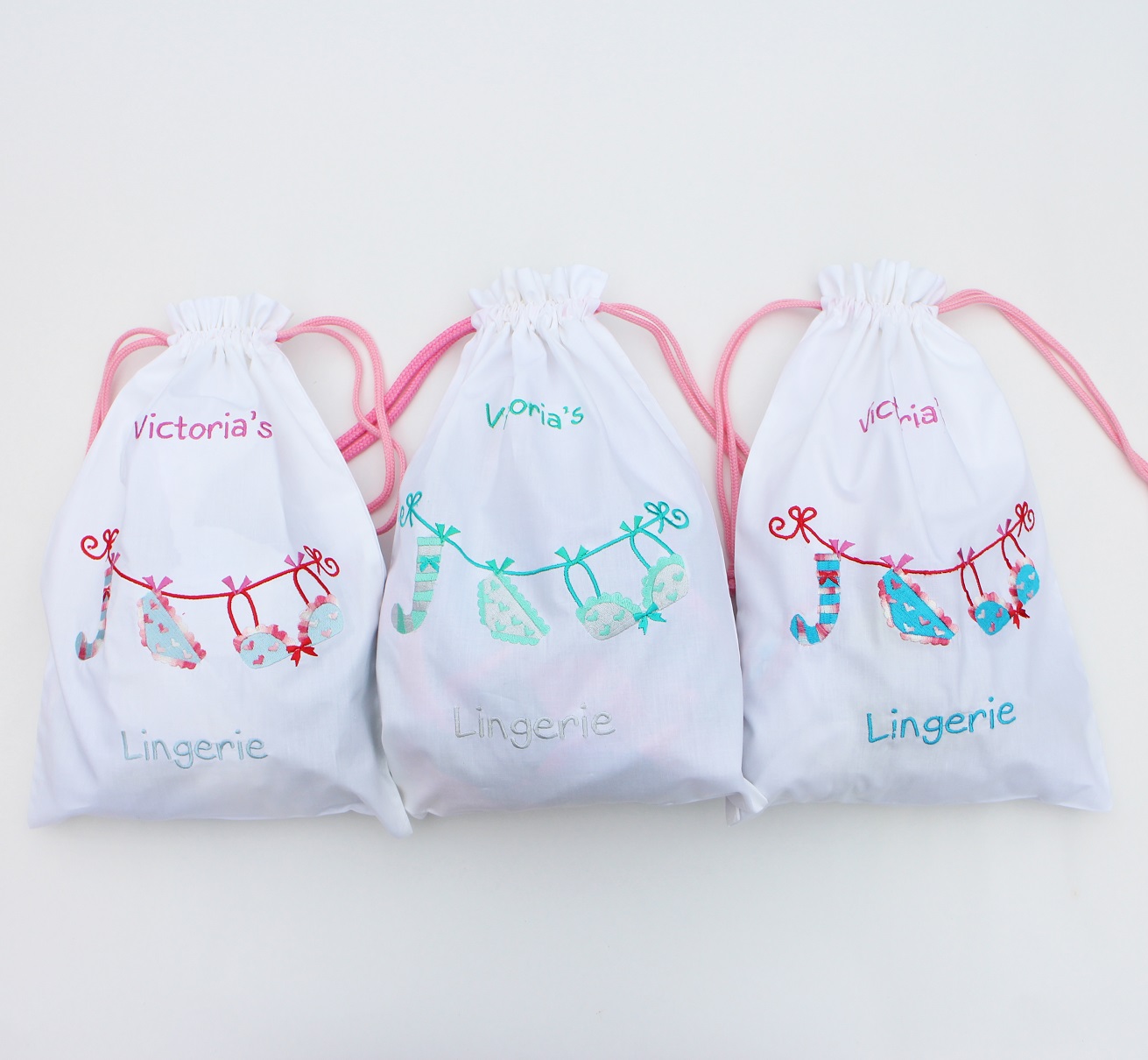 Cute laundry line lingerie bag